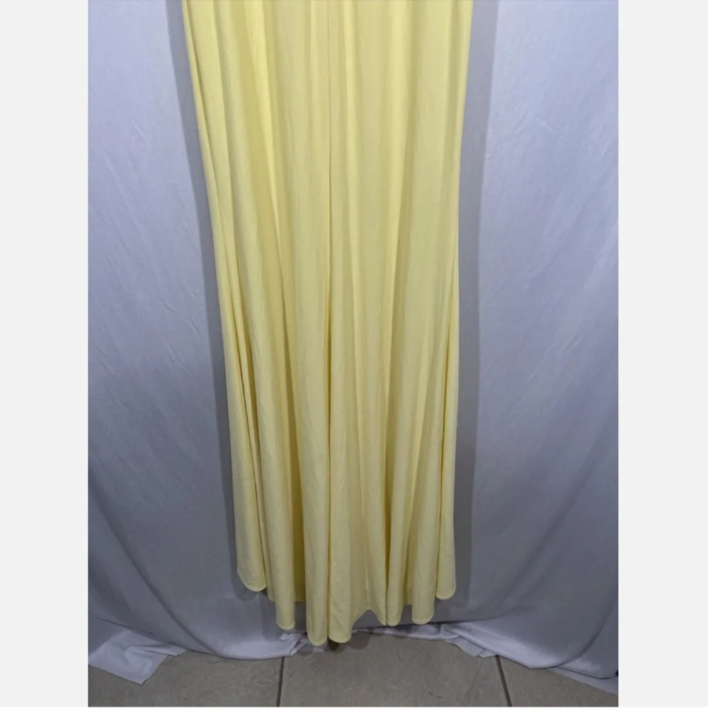 NWT Mac Duggal [ 4 ] Multi Color Beaded Floral Cami‎ Slit Gown Yellow - Picture 11 of 15